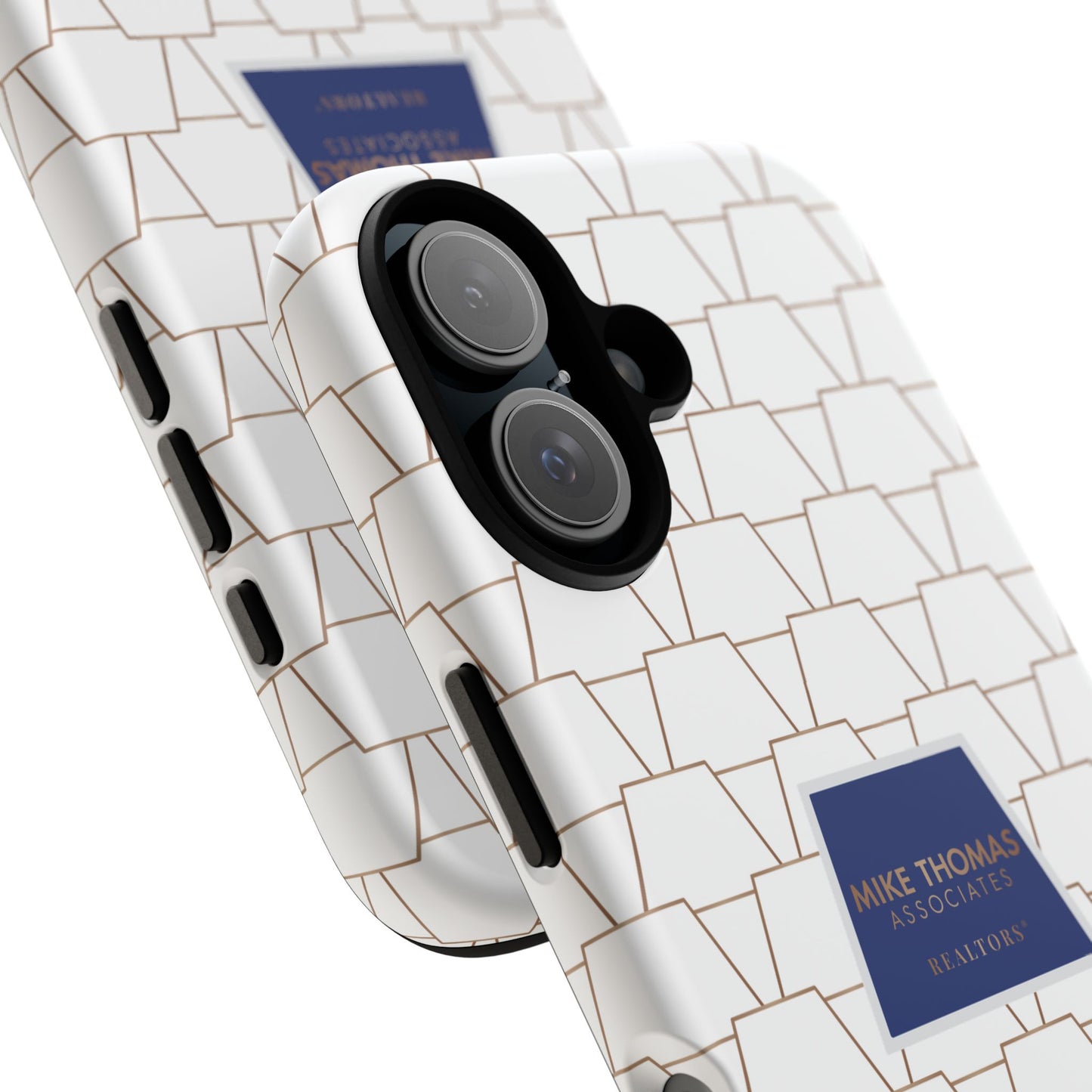 MTA Geometric White & Copper Pattern Phone Case - Tough Cases for Stylish Protection