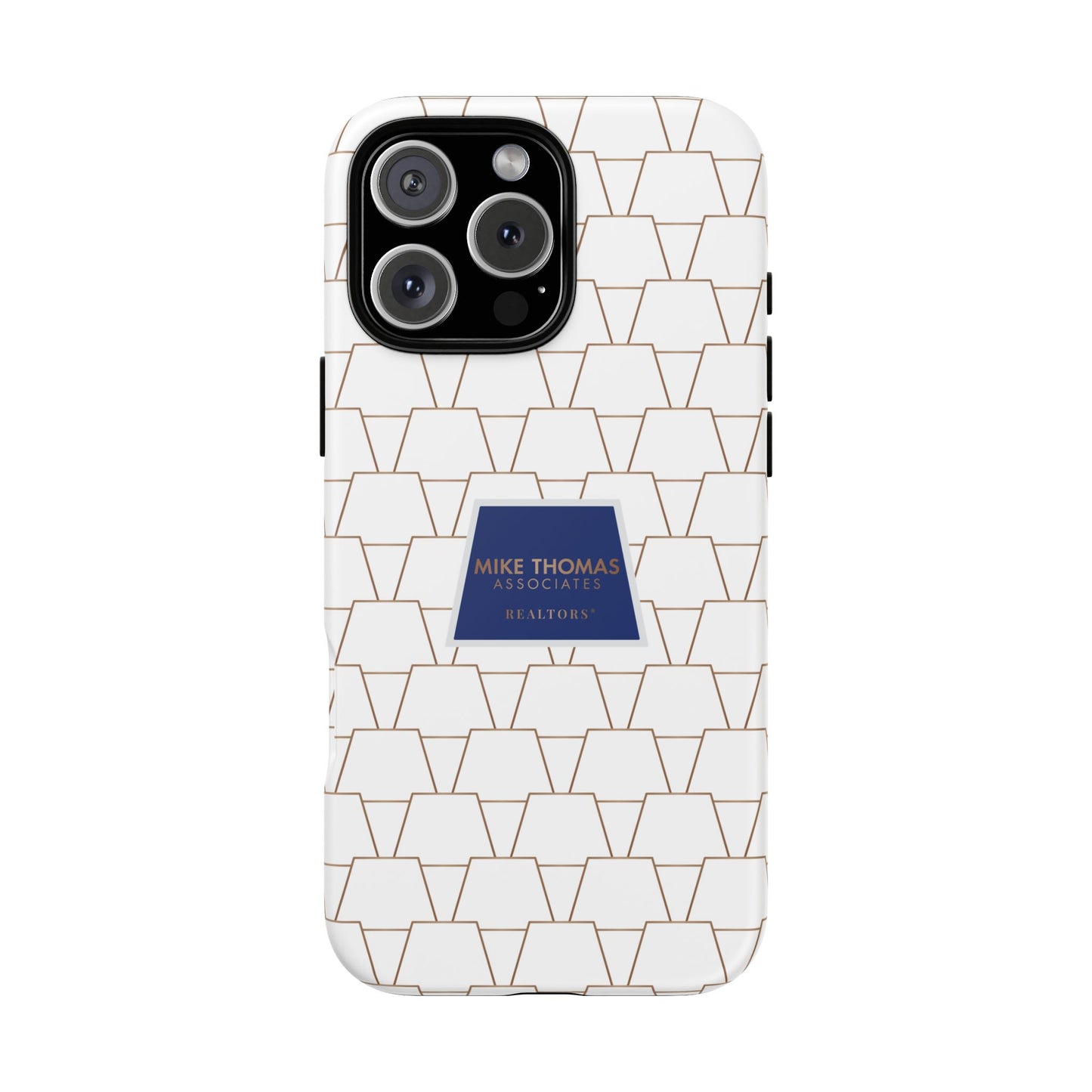 MTA Geometric White & Copper Pattern Phone Case - Tough Cases for Stylish Protection