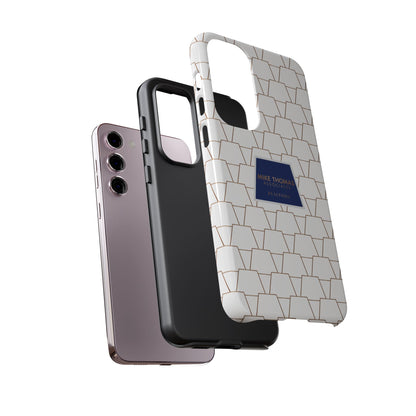 MTA Geometric White & Copper Pattern Phone Case - Tough Cases for Stylish Protection