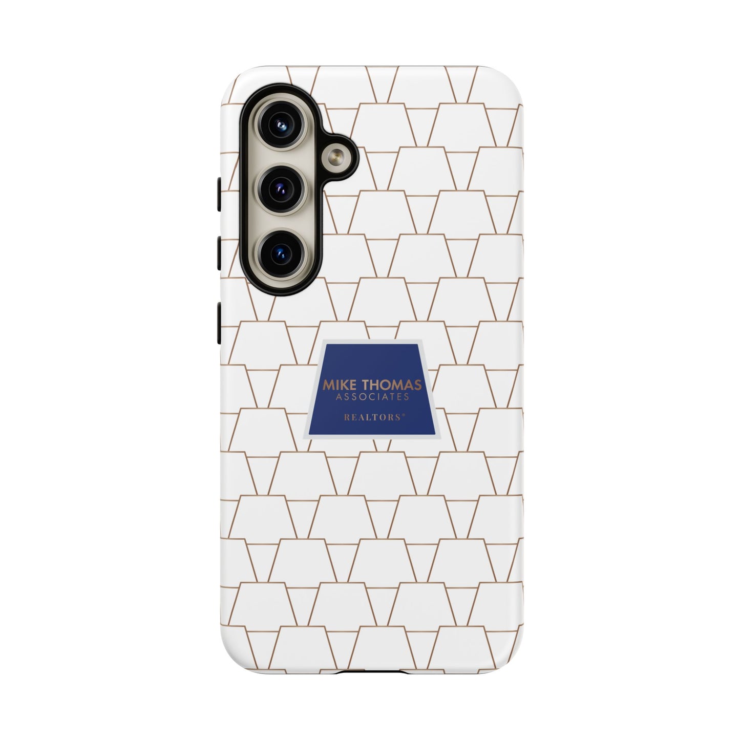 MTA Geometric White & Copper Pattern Phone Case - Tough Cases for Stylish Protection