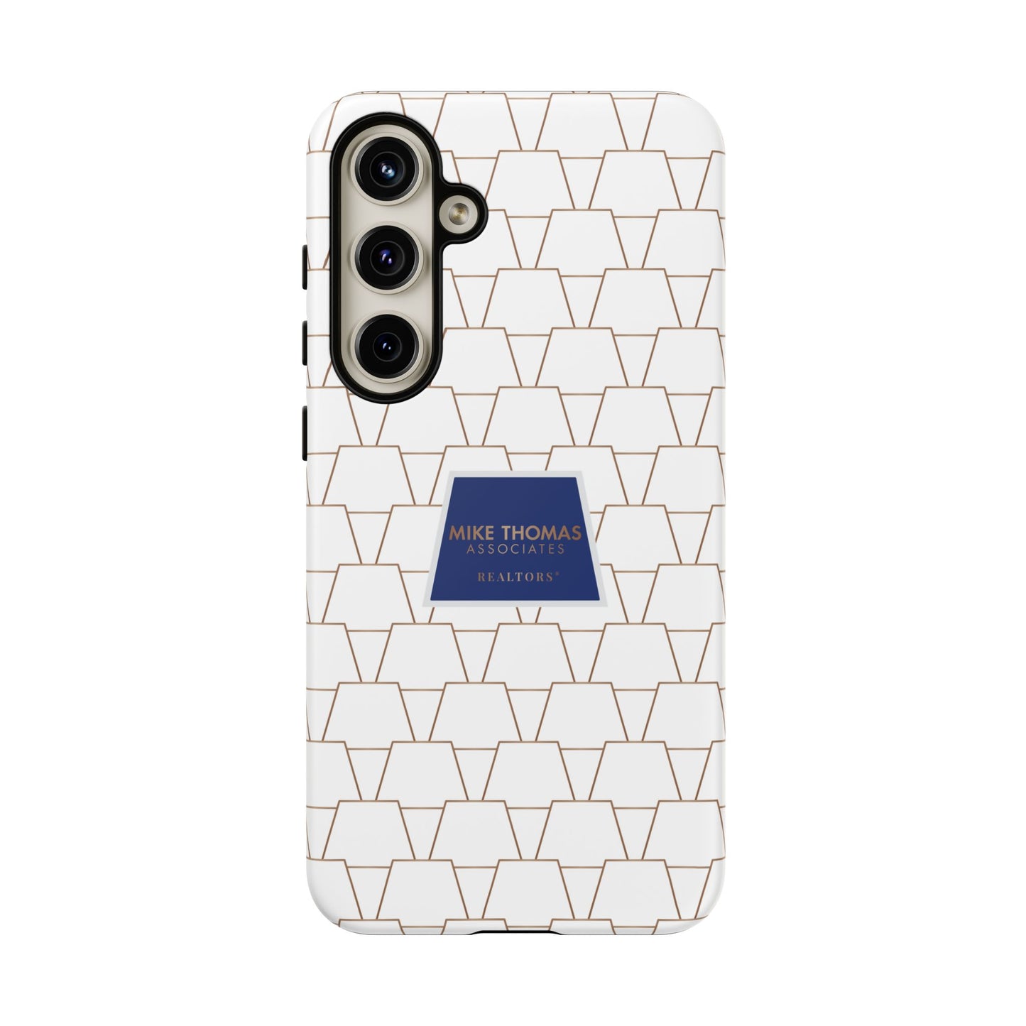MTA Geometric White & Copper Pattern Phone Case - Tough Cases for Stylish Protection