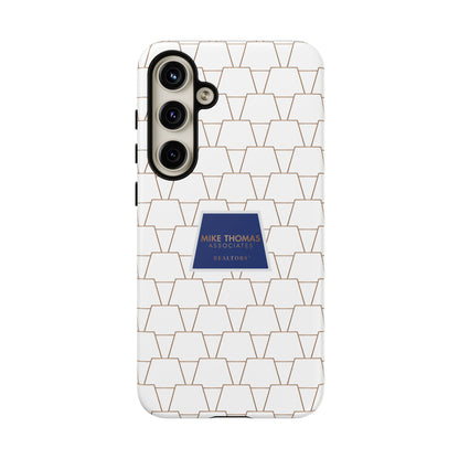 MTA Geometric White & Copper Pattern Phone Case - Tough Cases for Stylish Protection