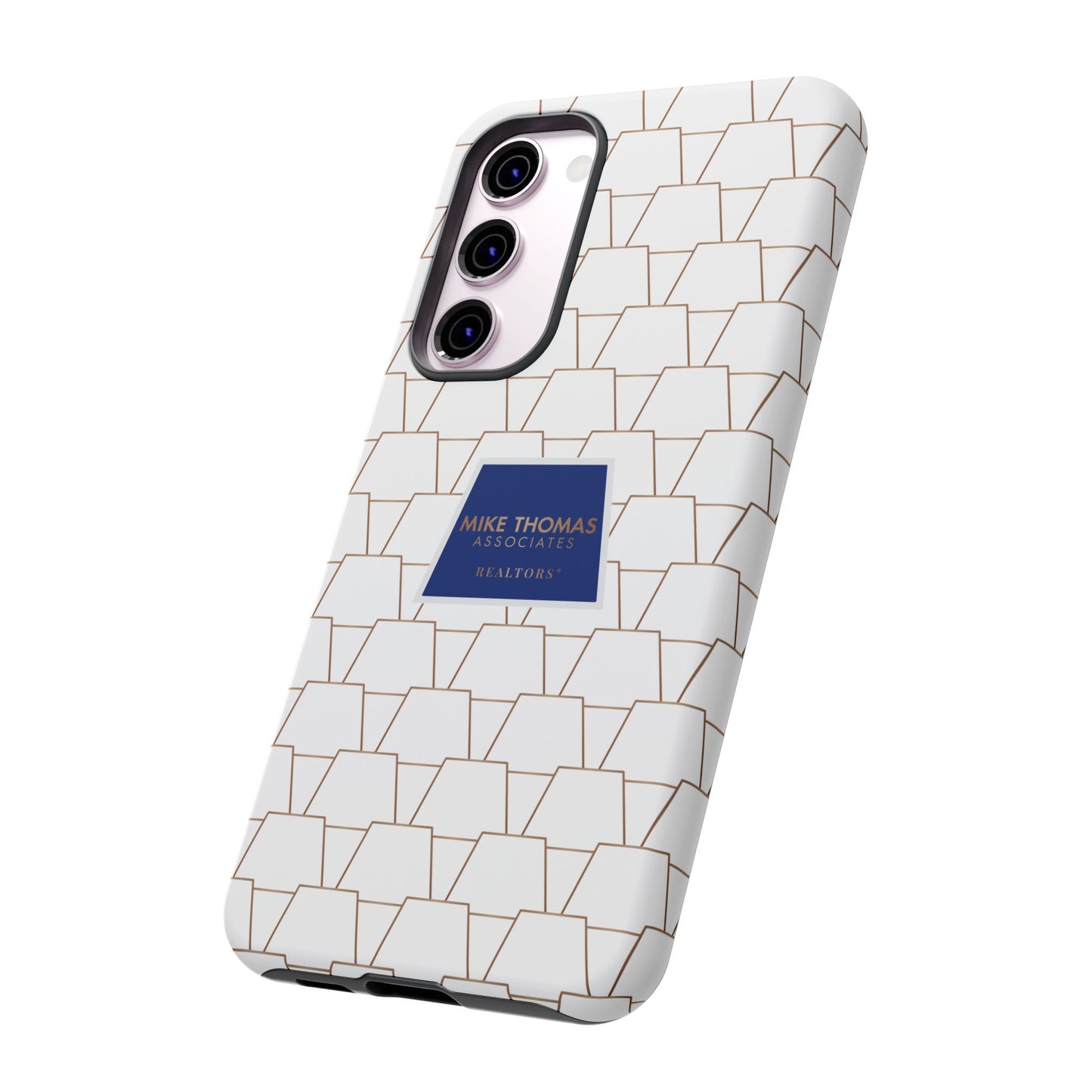 MTA Geometric White & Copper Pattern Phone Case - Tough Cases for Stylish Protection