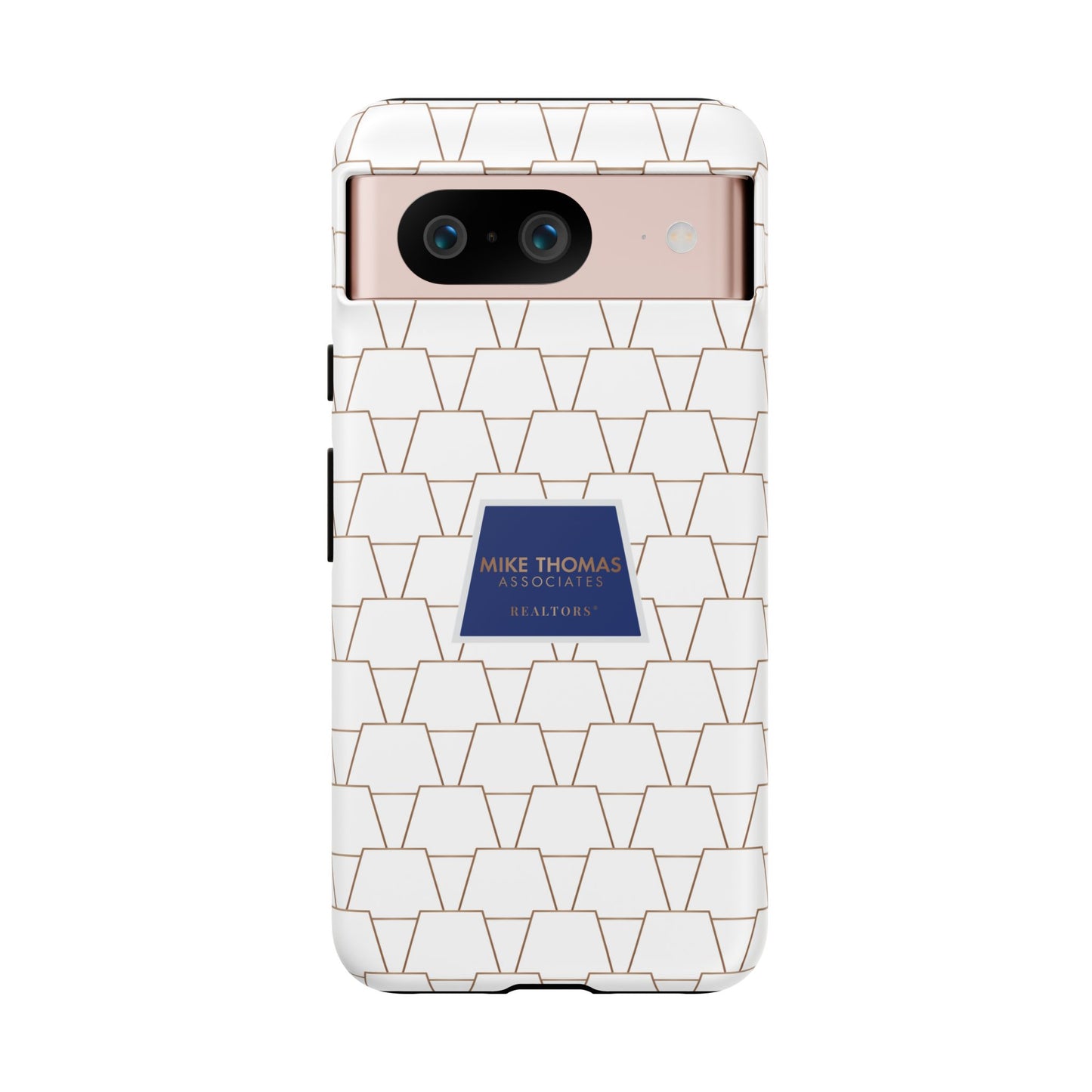 MTA Geometric White & Copper Pattern Phone Case - Tough Cases for Stylish Protection