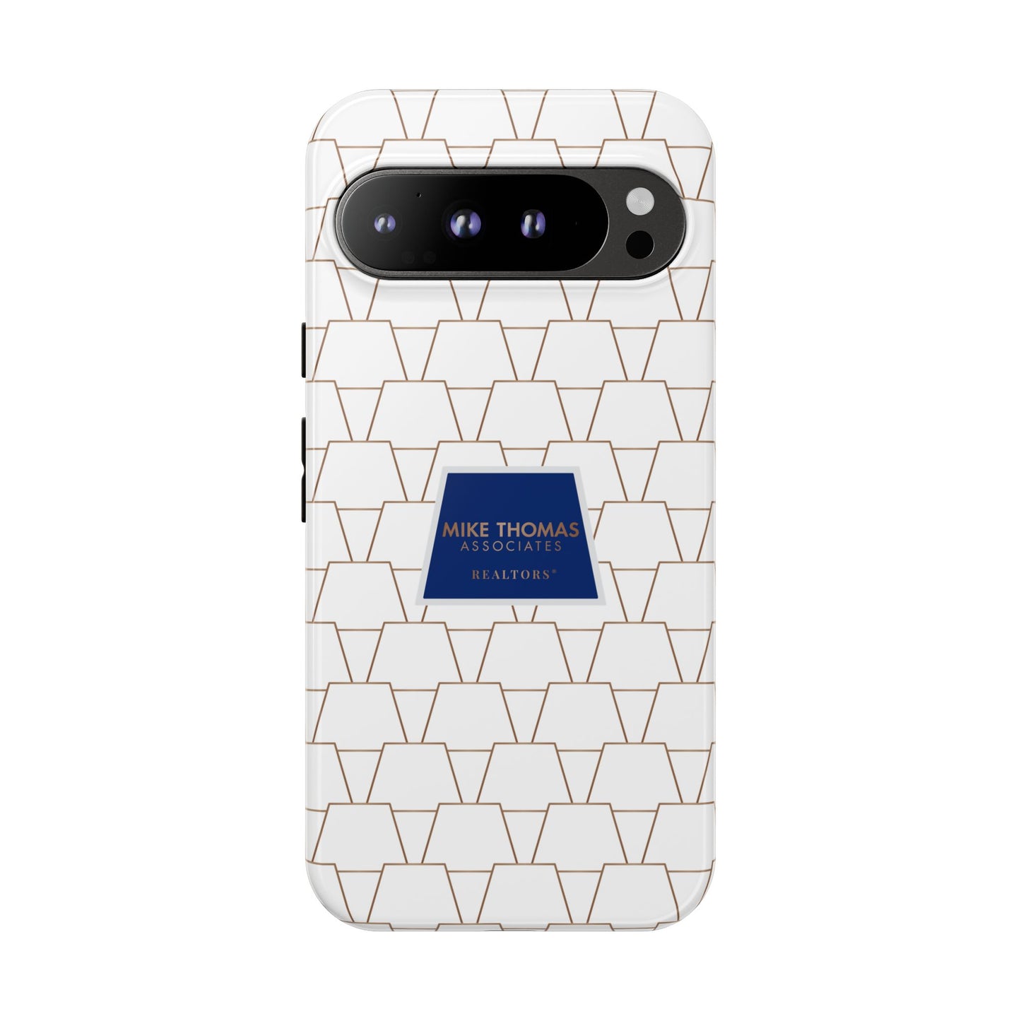 MTA Geometric White & Copper Pattern Phone Case - Tough Cases for Stylish Protection