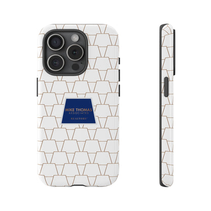 MTA Geometric White & Copper Pattern Phone Case - Tough Cases for Stylish Protection