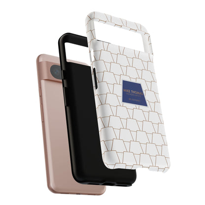 MTA Geometric White & Copper Pattern Phone Case - Tough Cases for Stylish Protection