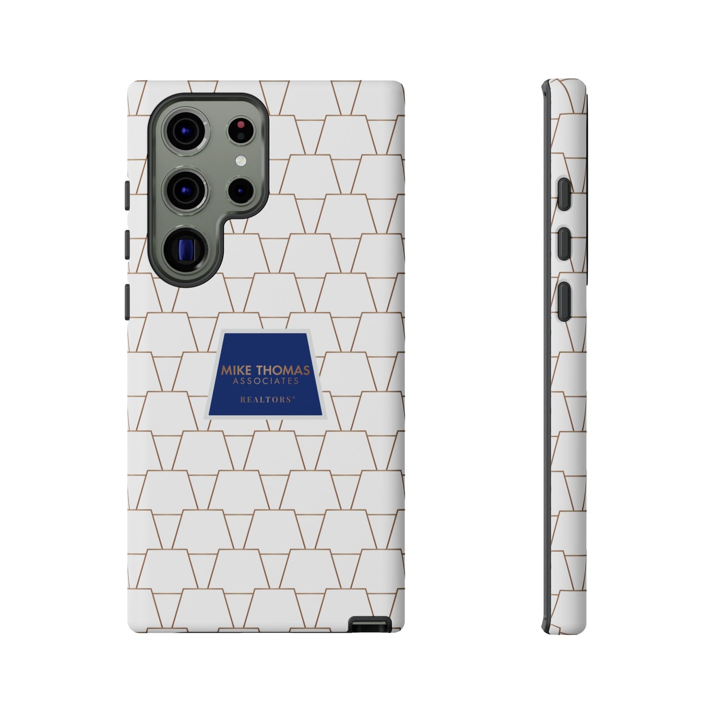 MTA Geometric White & Copper Pattern Phone Case - Tough Cases for Stylish Protection