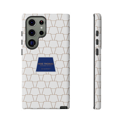 MTA Geometric White & Copper Pattern Phone Case - Tough Cases for Stylish Protection