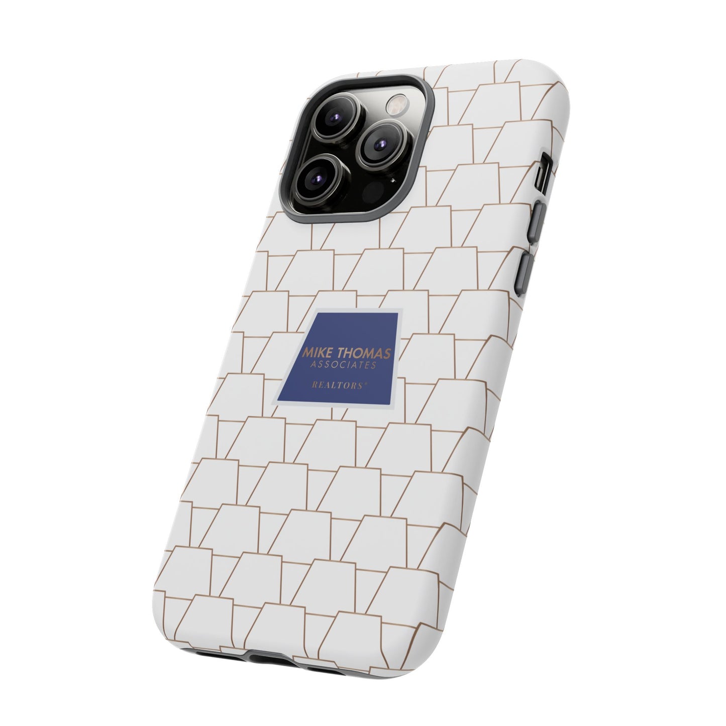 MTA Geometric White & Copper Pattern Phone Case - Tough Cases for Stylish Protection