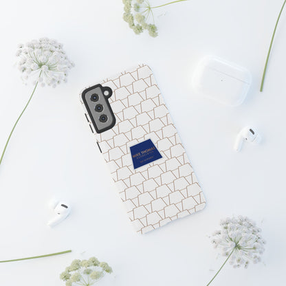 MTA Geometric White & Copper Pattern Phone Case - Tough Cases for Stylish Protection