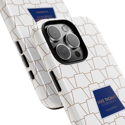 MTA Geometric White & Copper Pattern Phone Case - Tough Cases for Stylish Protection