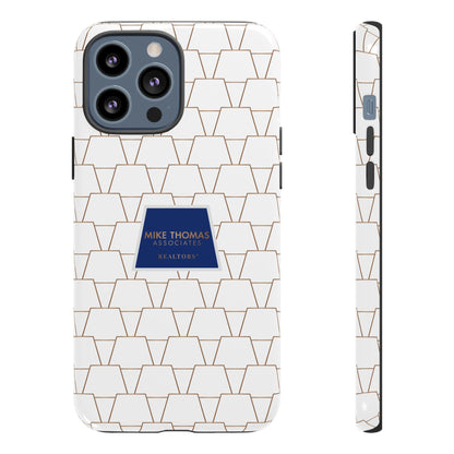 MTA Geometric White & Copper Pattern Phone Case - Tough Cases for Stylish Protection
