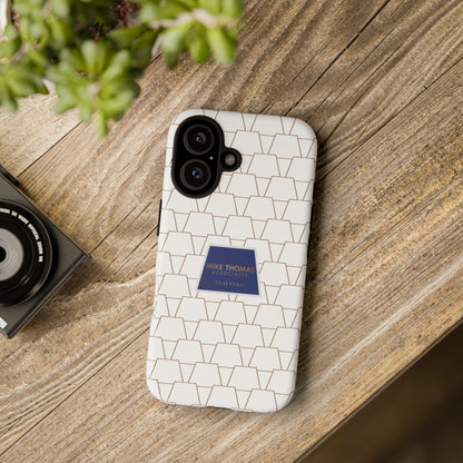 MTA Geometric White & Copper Pattern Phone Case - Tough Cases for Stylish Protection