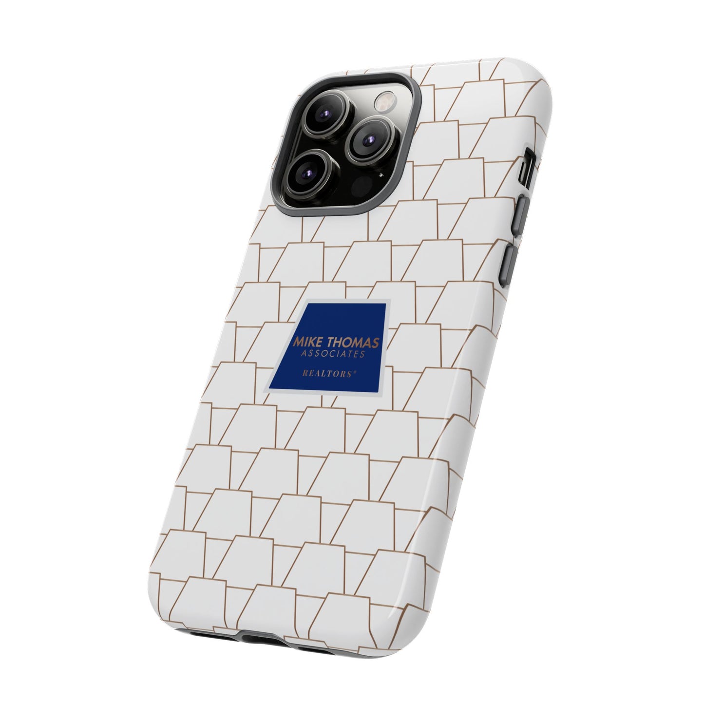 MTA Geometric White & Copper Pattern Phone Case - Tough Cases for Stylish Protection