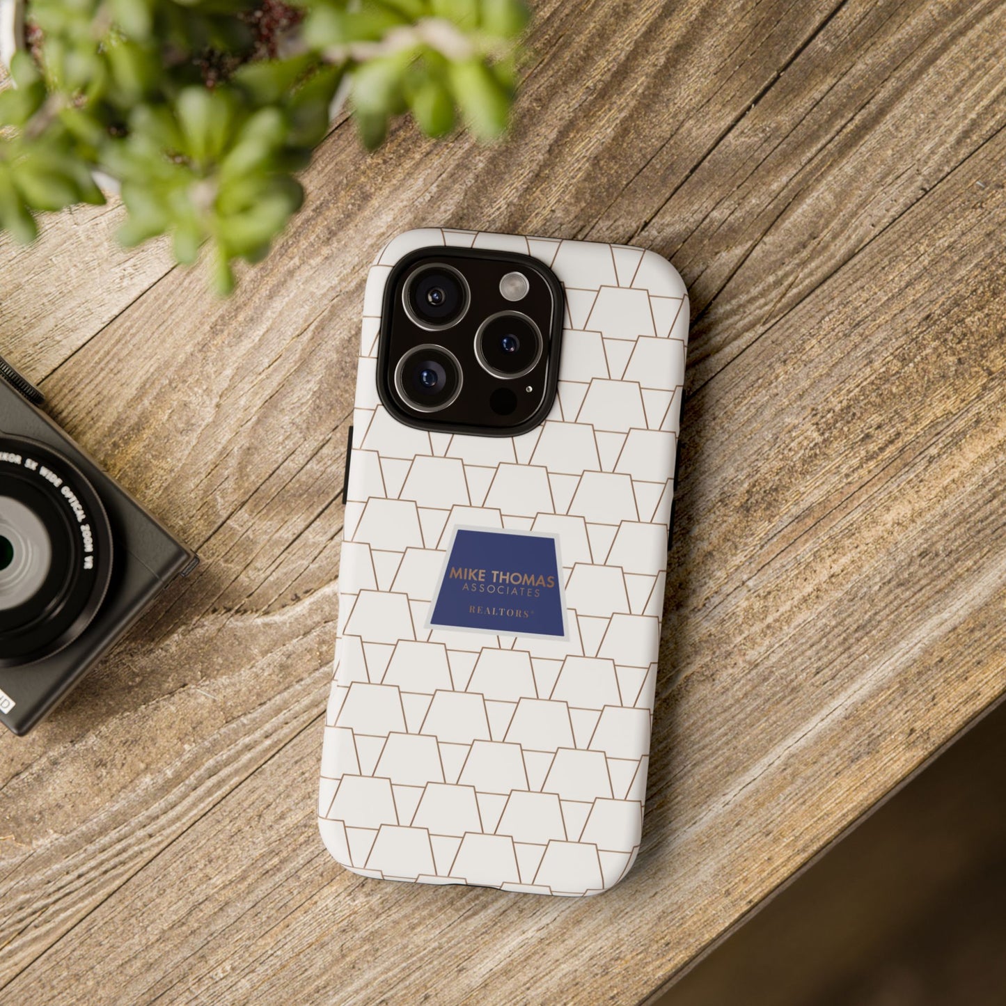 MTA Geometric White & Copper Pattern Phone Case - Tough Cases for Stylish Protection