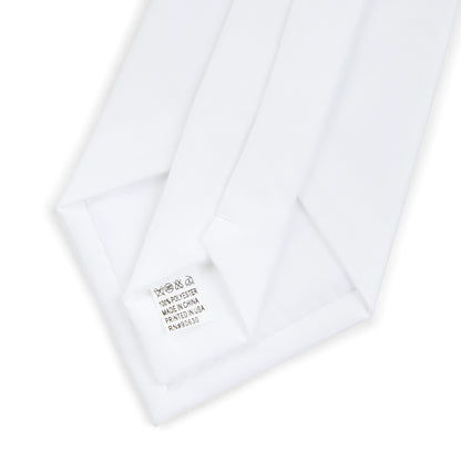 Elegant White Necktie with Geometric Pattern - Perfect for Realtors and Formal Occasions