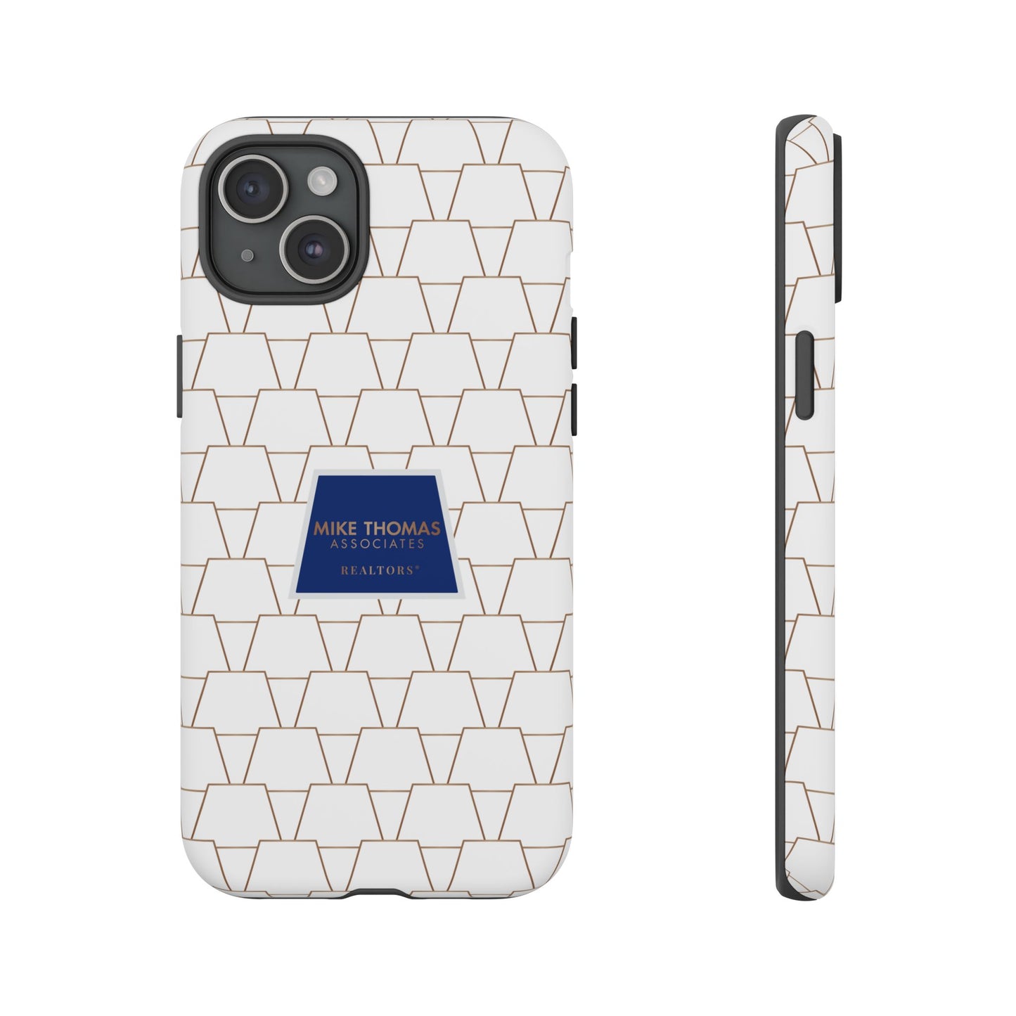 MTA Geometric White & Copper Pattern Phone Case - Tough Cases for Stylish Protection