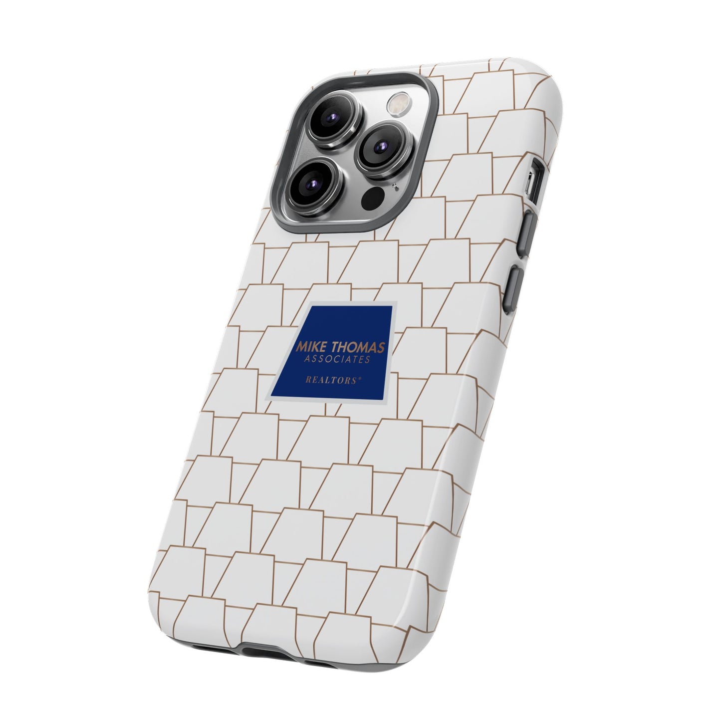 MTA Geometric White & Copper Pattern Phone Case - Tough Cases for Stylish Protection