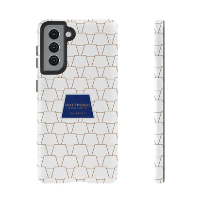 MTA Geometric White & Copper Pattern Phone Case - Tough Cases for Stylish Protection