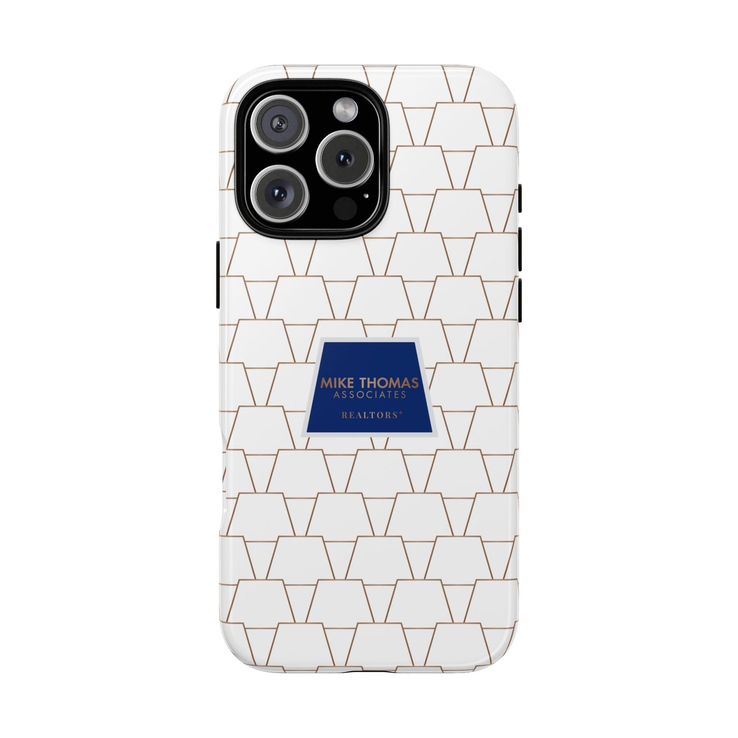 MTA Geometric White & Copper Pattern Phone Case - Tough Cases for Stylish Protection