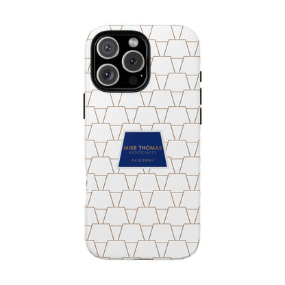 MTA Geometric White & Copper Pattern Phone Case - Tough Cases for Stylish Protection
