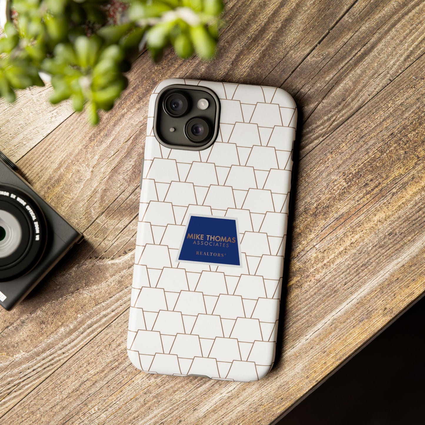 MTA Geometric White & Copper Pattern Phone Case - Tough Cases for Stylish Protection