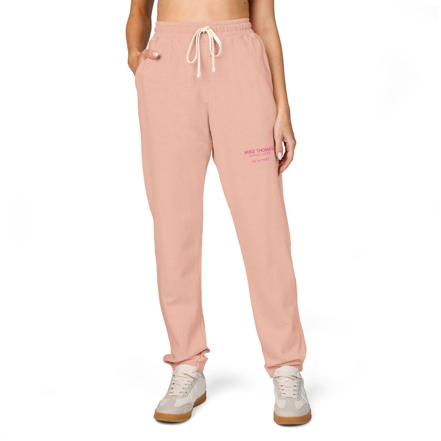 Cozy Women Garment-Dyed Sweatpants – Mike Thomas Pink Logo